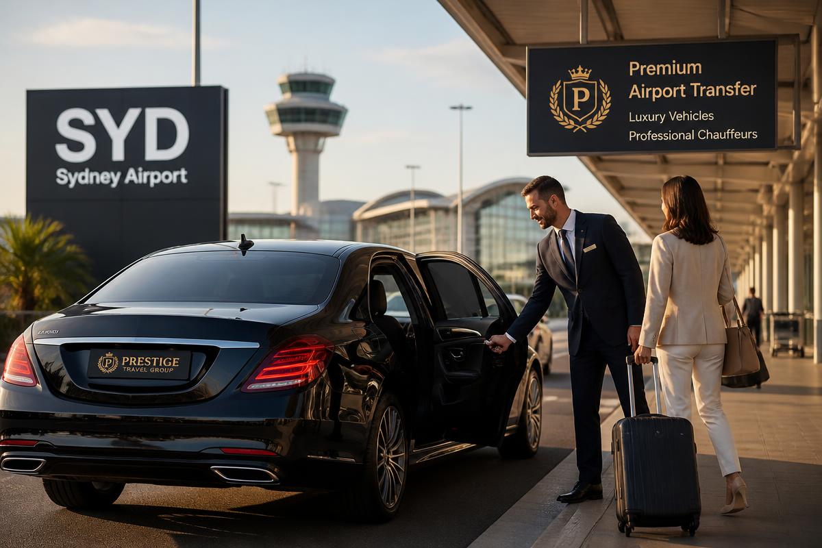 Airport transfer with chauffeur opening car door