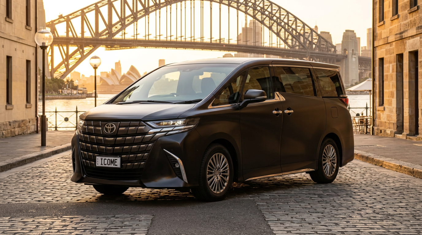 Black Toyota Alphard 7-seater luxury minivan
